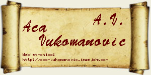 Aca Vukomanović vizit kartica